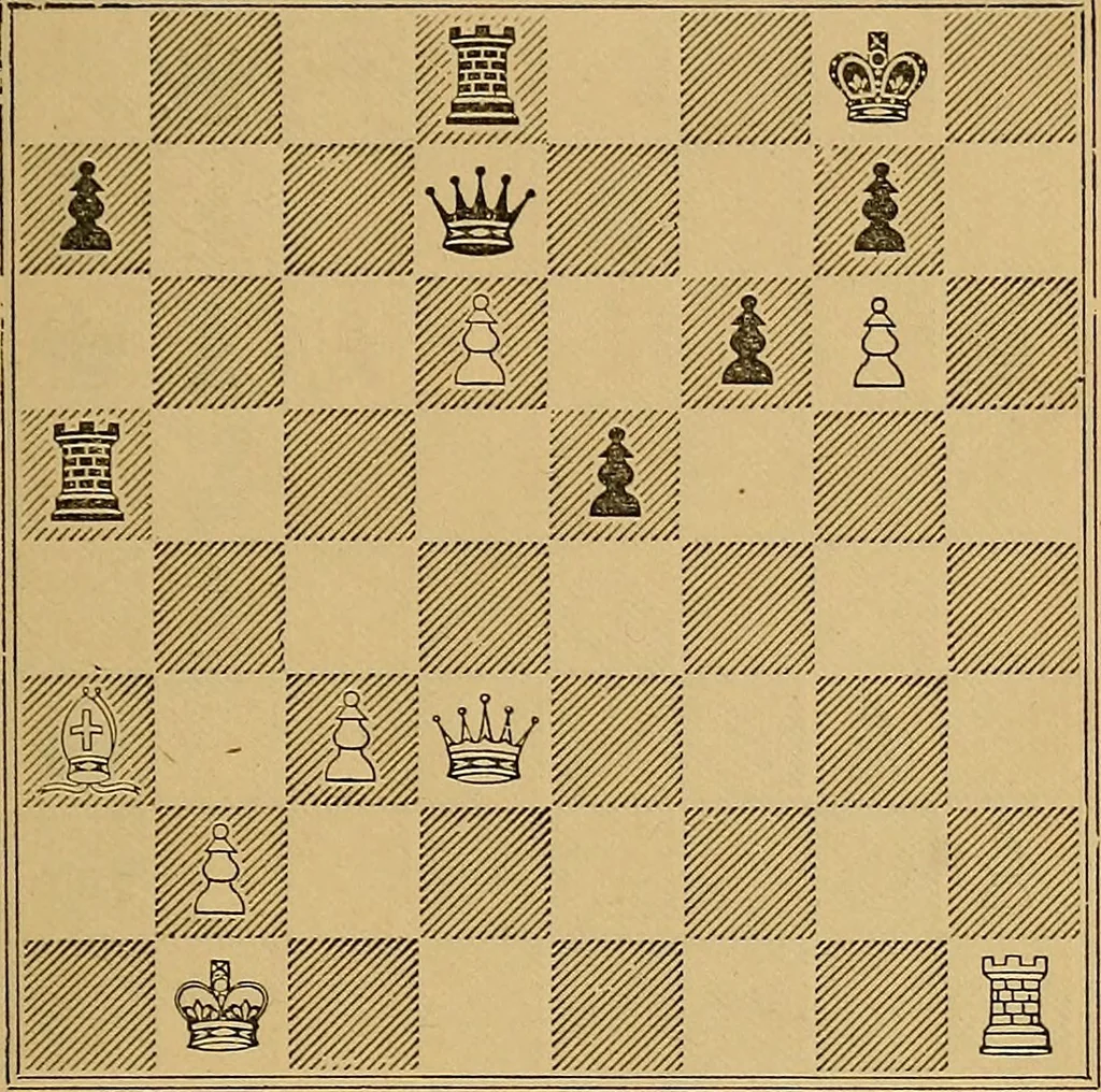 An illustration from The book of chess: containing the rudiments of the game, and elementary analyses of the most popular openings, 1882, leaf 496