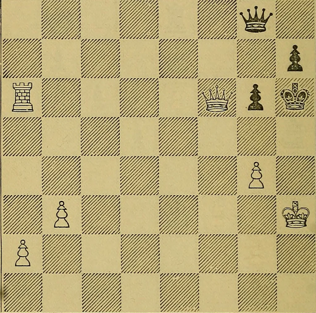 An illustration from The book of chess: containing the rudiments of the game, and elementary analyses of the most popular openings, 1882, leaf 497