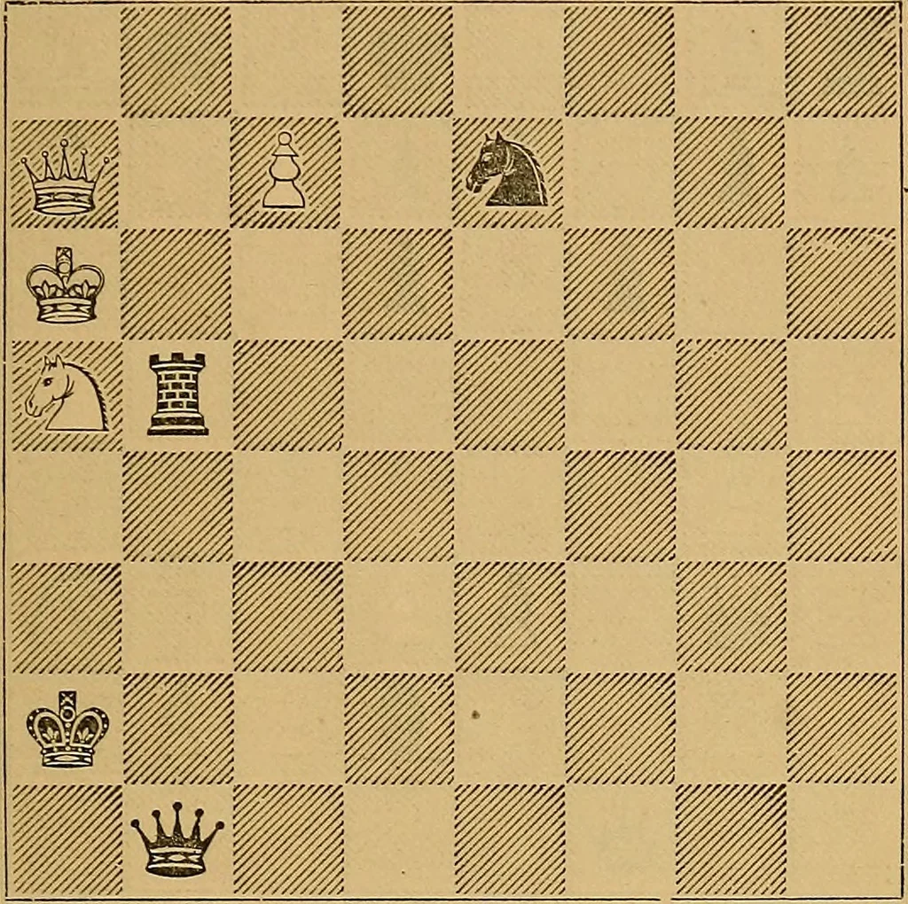 An illustration from The book of chess: containing the rudiments of the game, and elementary analyses of the most popular openings, 1882, leaf 498