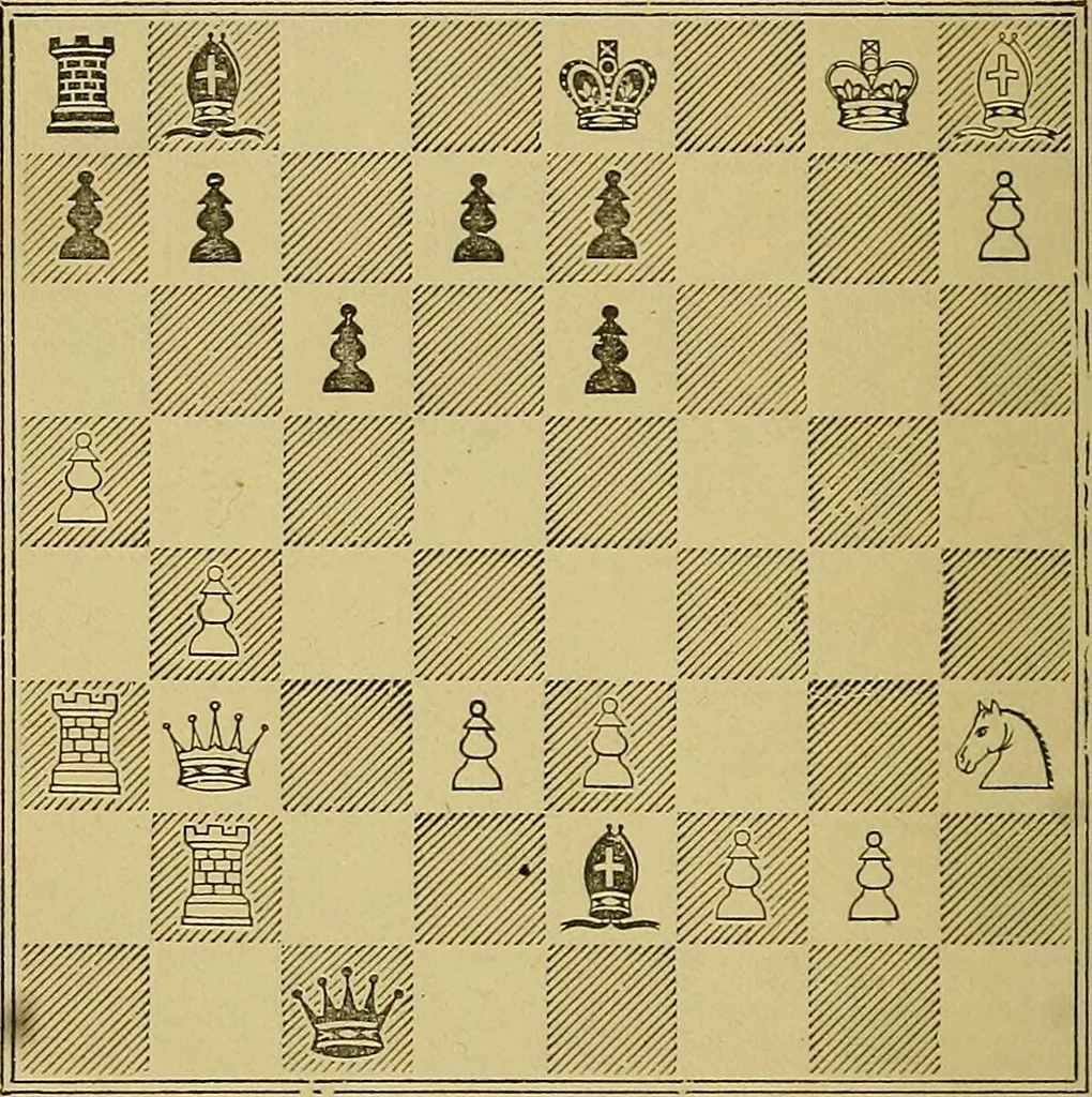 An illustration from The book of chess: containing the rudiments of the game, and elementary analyses of the most popular openings, 1882, leaf 499