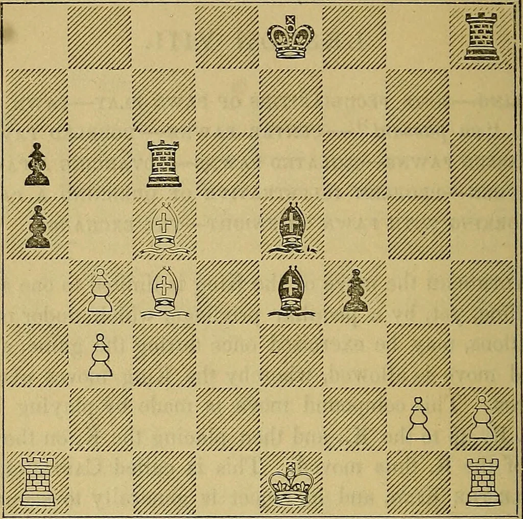 An illustration from The book of chess: containing the rudiments of the game, and elementary analyses of the most popular openings, 1882, leaf 69