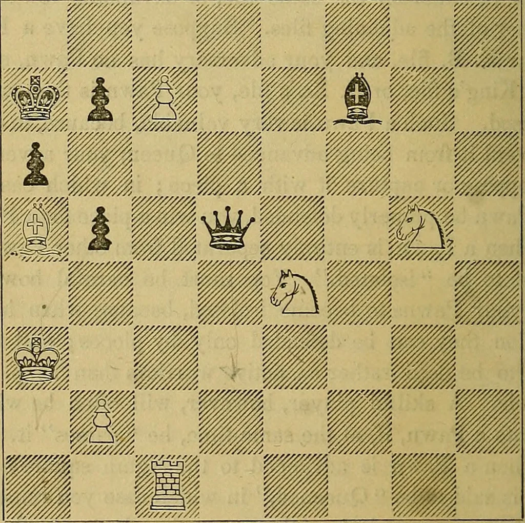 An illustration from The book of chess: containing the rudiments of the game, and elementary analyses of the most popular openings, 1882, leaf 73