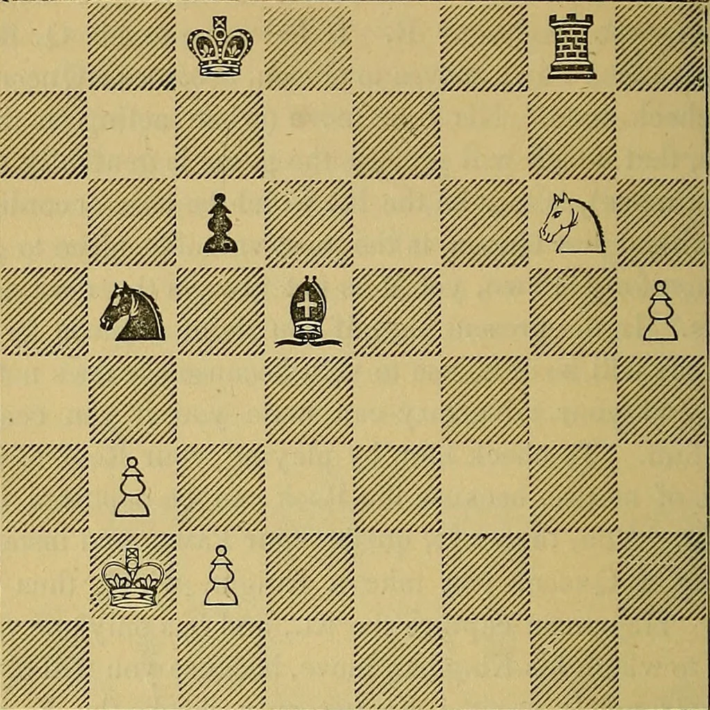 An illustration from The book of chess: containing the rudiments of the game, and elementary analyses of the most popular openings, 1882, leaf 75