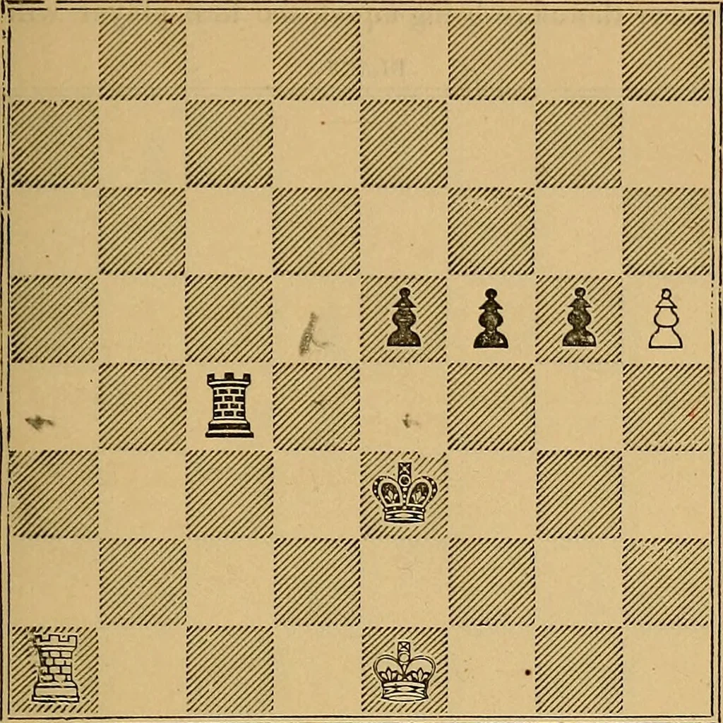 An illustration from The book of chess: containing the rudiments of the game, and elementary analyses of the most popular openings, 1882, leaf 98