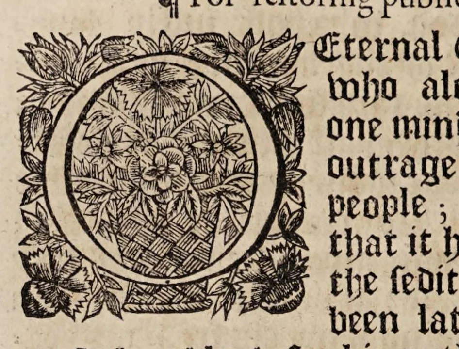 An illustration from The book of common-prayer and administration of the sacraments, and other rites & ceremonies of the Church, according to the use of the Church of England : together with the Psalter or Psalms of David, pointed as they are to be sung or said in churches, and the form & manner of making, ordaining, & consecrating of bishops, priests, and deacons, 1669, leaf 110