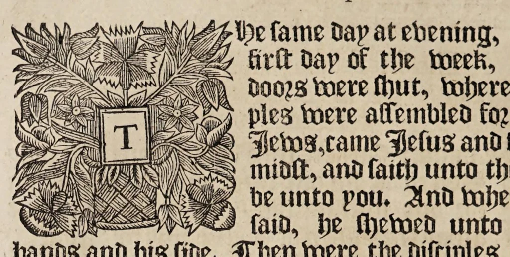 An illustration from The book of common-prayer and administration of the sacraments, and other rites & ceremonies of the Church, according to the use of the Church of England : together with the Psalter or Psalms of David, pointed as they are to be sung or said in churches, and the form & manner of making, ordaining, & consecrating of bishops, priests, and deacons, 1669, leaf 198