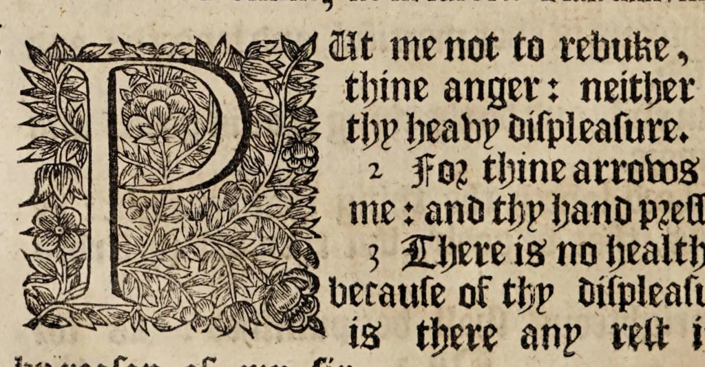 An illustration from The book of common-prayer and administration of the sacraments, and other rites & ceremonies of the Church, according to the use of the Church of England : together with the Psalter or Psalms of David, pointed as they are to be sung or said in churches, and the form & manner of making, ordaining, & consecrating of bishops, priests, and deacons, 1669, leaf 438