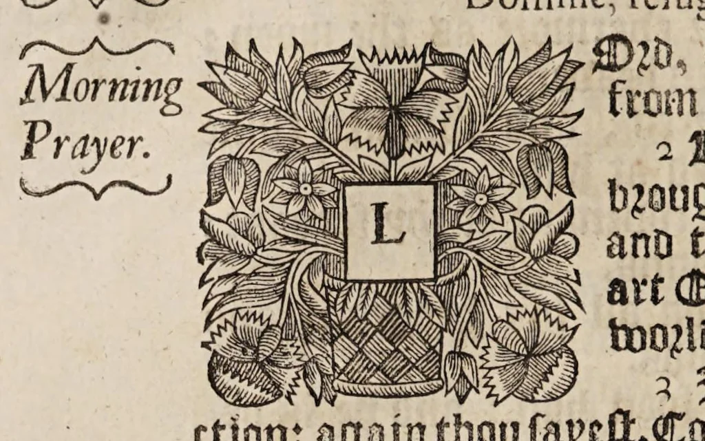 An illustration from The book of common-prayer and administration of the sacraments, and other rites & ceremonies of the Church, according to the use of the Church of England : together with the Psalter or Psalms of David, pointed as they are to be sung or said in churches, and the form & manner of making, ordaining, & consecrating of bishops, priests, and deacons, 1669, leaf 494