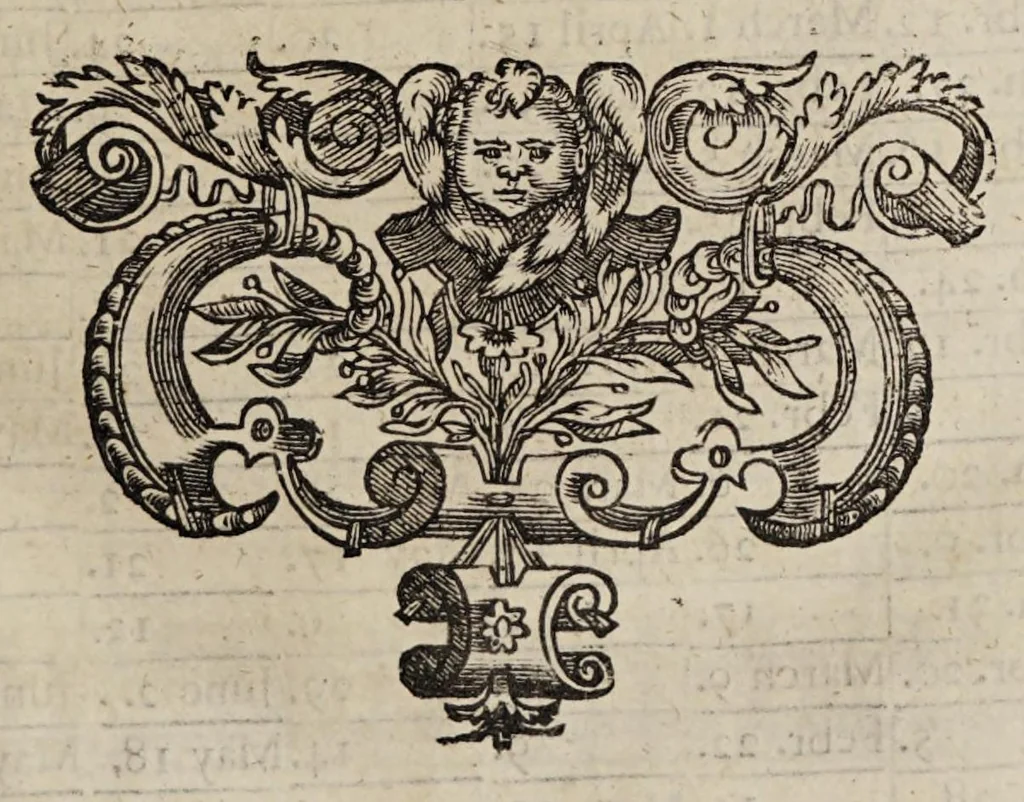 An illustration from The book of common-prayer and administration of the sacraments, and other rites & ceremonies of the Church, according to the use of the Church of England : together with the Psalter or Psalms of David, pointed as they are to be sung or said in churches, and the form & manner of making, ordaining, & consecrating of bishops, priests, and deacons, 1669, leaf 61