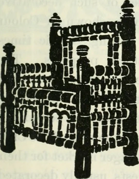An illustration from The book of decorative furniture, its form, colour and history, 1910, leaf 104