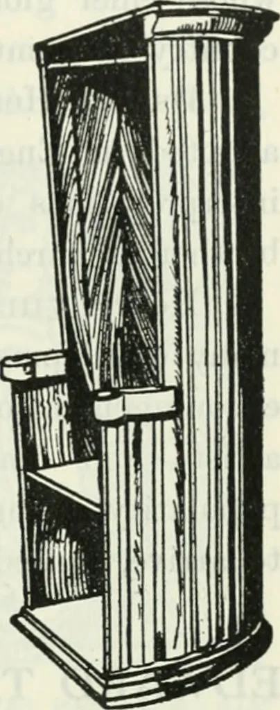 An illustration from The book of decorative furniture, its form, colour and history, 1910, leaf 116