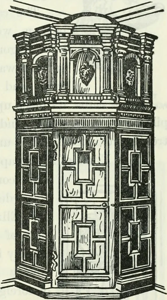 An illustration from The book of decorative furniture, its form, colour and history, 1910, leaf 128