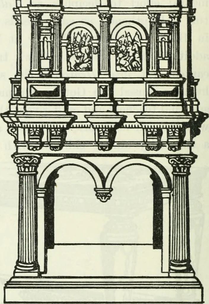 An illustration from The book of decorative furniture, its form, colour and history, 1910, leaf 137