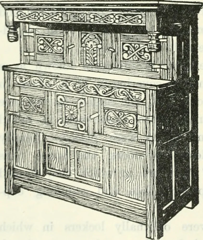 An illustration from The book of decorative furniture, its form, colour and history, 1910, leaf 141