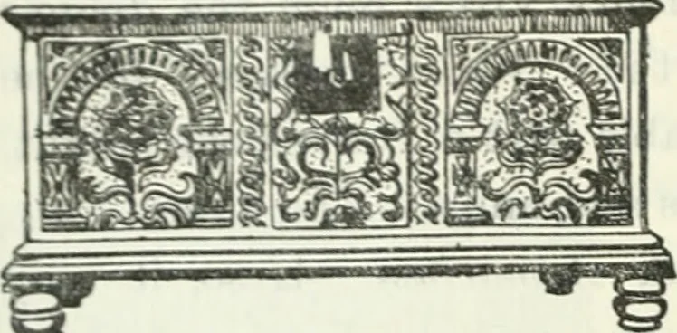 An illustration from The book of decorative furniture, its form, colour and history, 1910, leaf 145