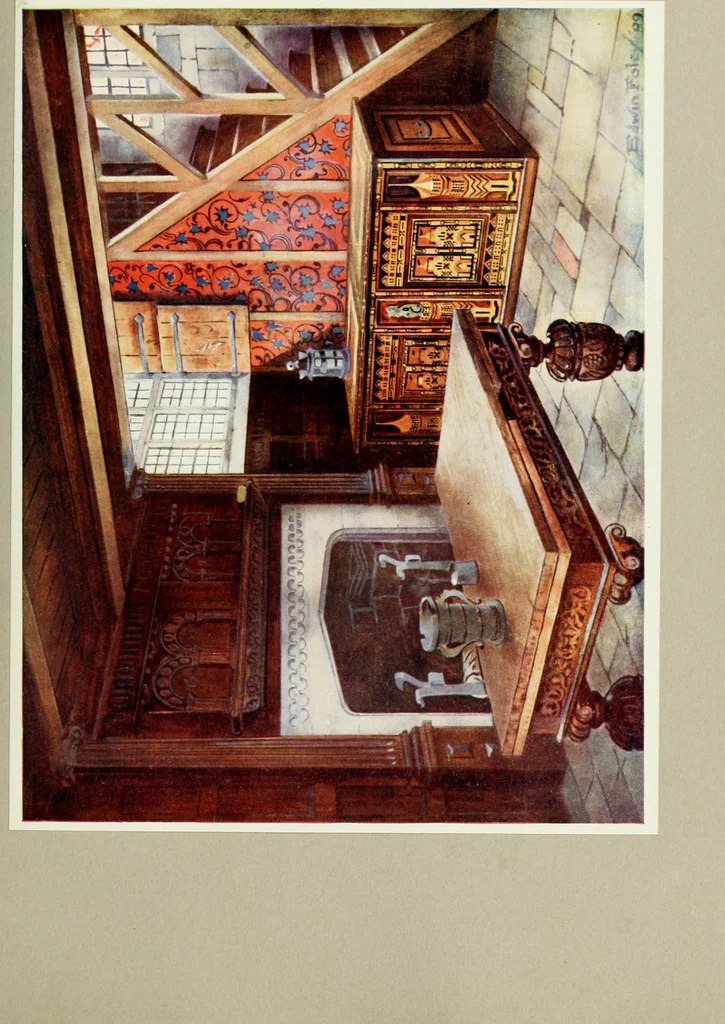 An illustration from The book of decorative furniture, its form, colour and history, 1910, leaf 148