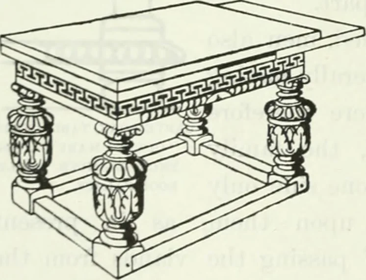 An illustration from The book of decorative furniture, its form, colour and history, 1910, leaf 151