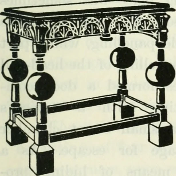 An illustration from The book of decorative furniture, its form, colour and history, 1910, leaf 152