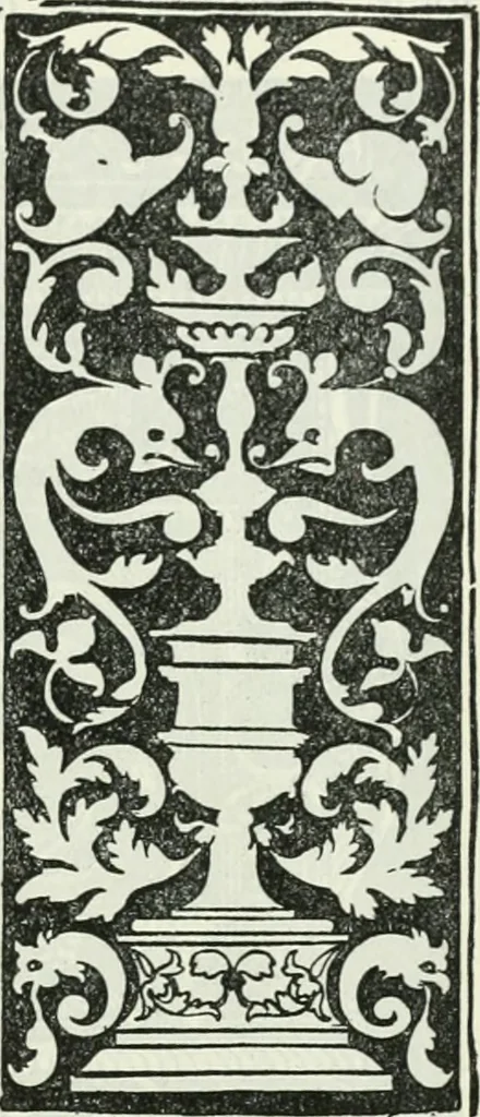 An illustration from The book of decorative furniture, its form, colour and history, 1910, leaf 174