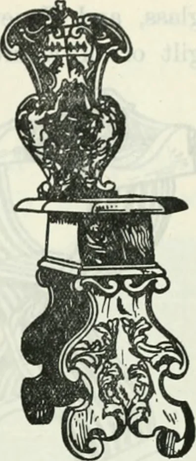 An illustration from The book of decorative furniture, its form, colour and history, 1910, leaf 180