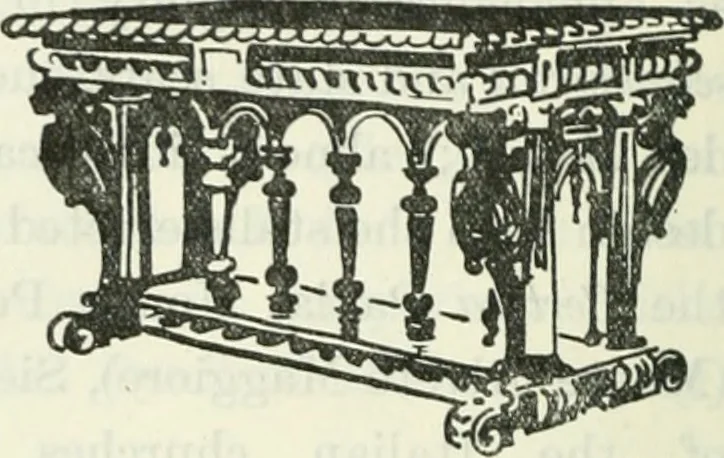 An illustration from The book of decorative furniture, its form, colour and history, 1910, leaf 183