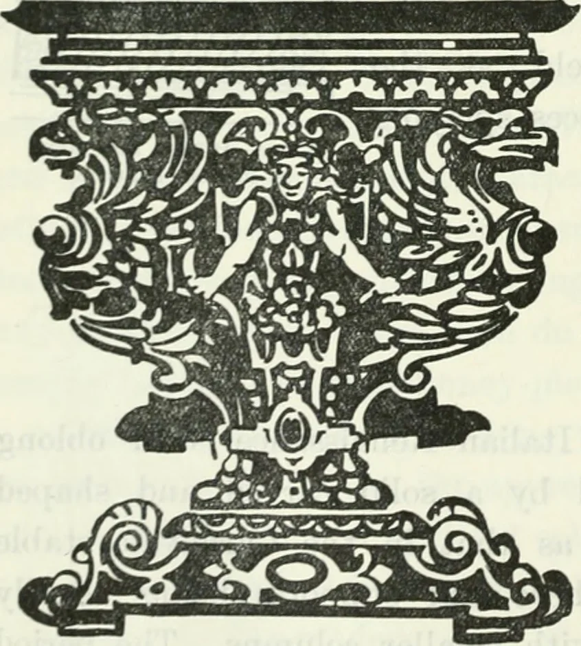 An illustration from The book of decorative furniture, its form, colour and history, 1910, leaf 183
