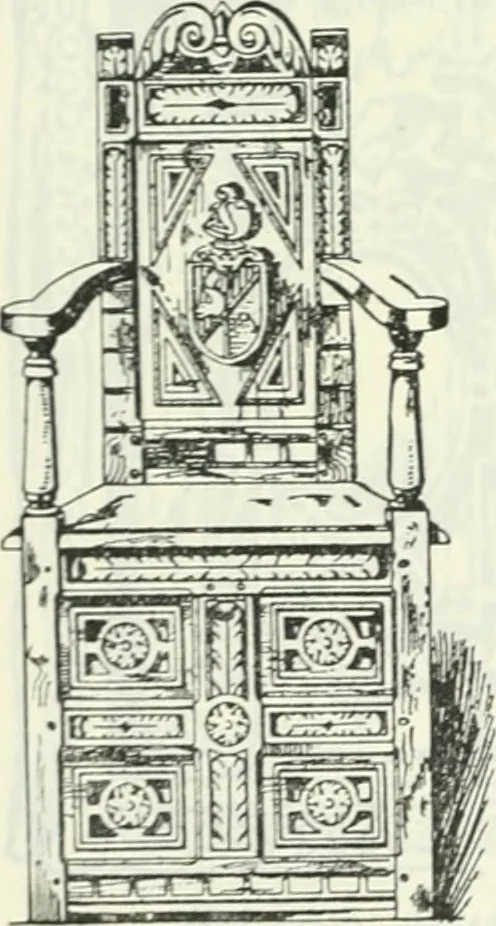 An illustration from The book of decorative furniture, its form, colour and history, 1910, leaf 201