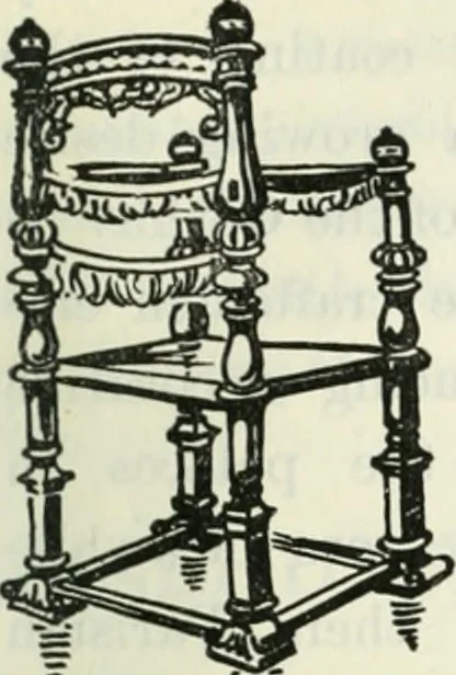 An illustration from The book of decorative furniture, its form, colour and history, 1910, leaf 202