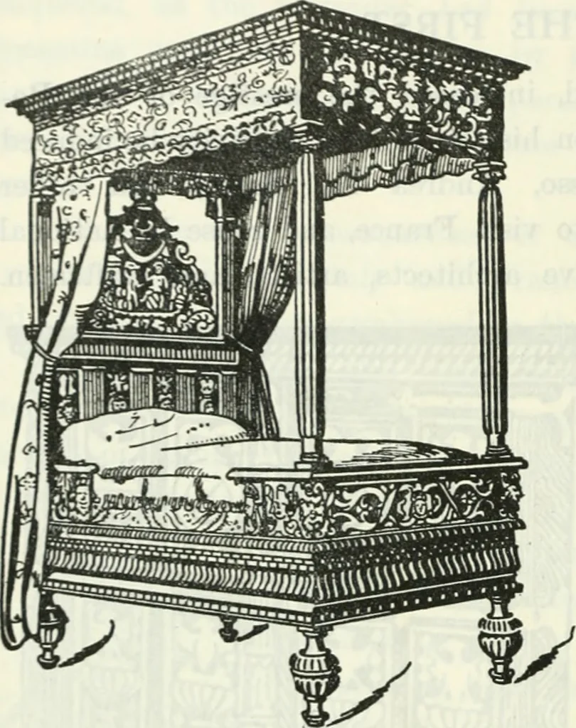 An illustration from The book of decorative furniture, its form, colour and history, 1910, leaf 203