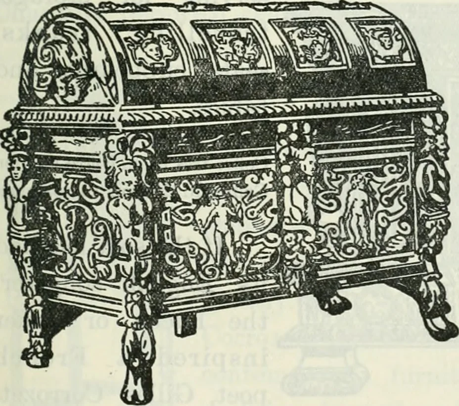 An illustration from The book of decorative furniture, its form, colour and history, 1910, leaf 210