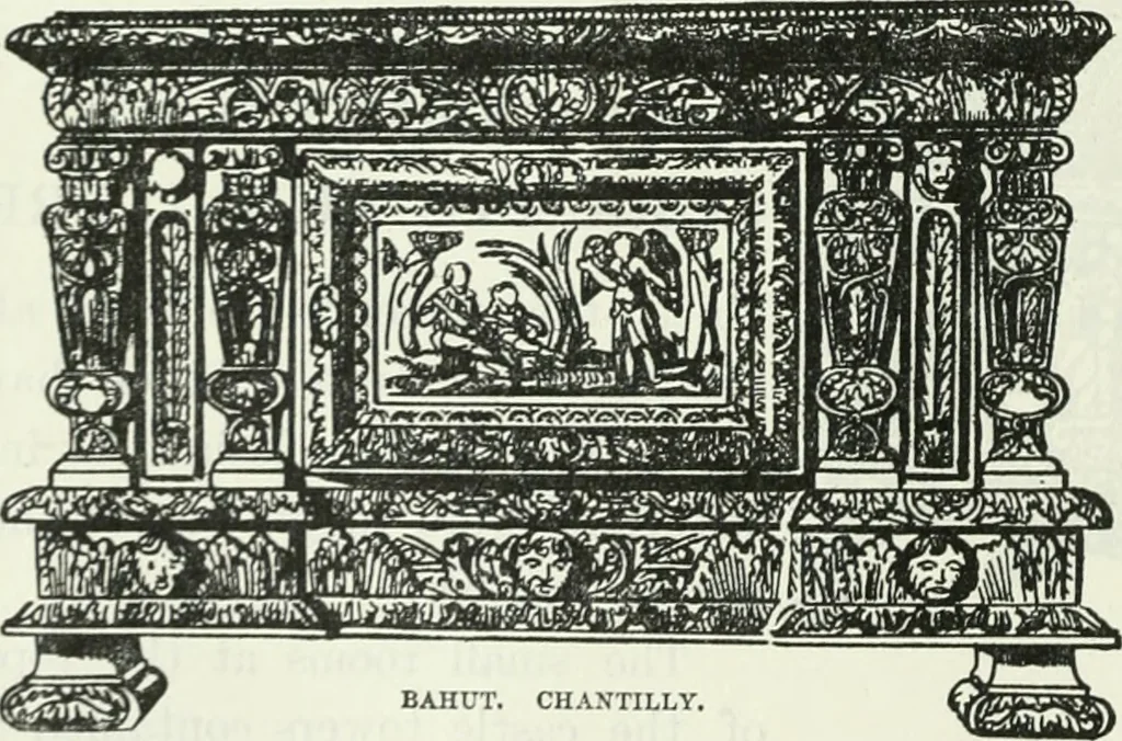 An illustration from The book of decorative furniture, its form, colour and history, 1910, leaf 211