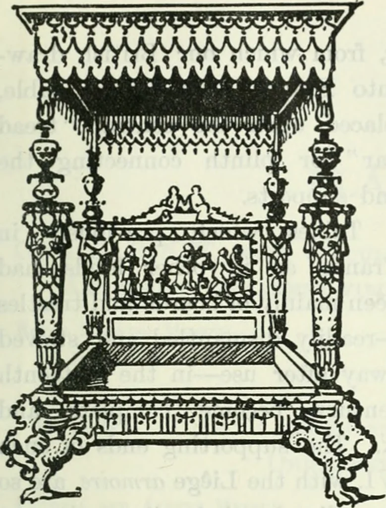 An illustration from The book of decorative furniture, its form, colour and history, 1910, leaf 214