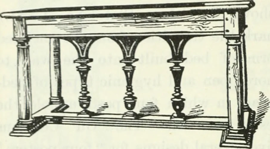 An illustration from The book of decorative furniture, its form, colour and history, 1910, leaf 215
