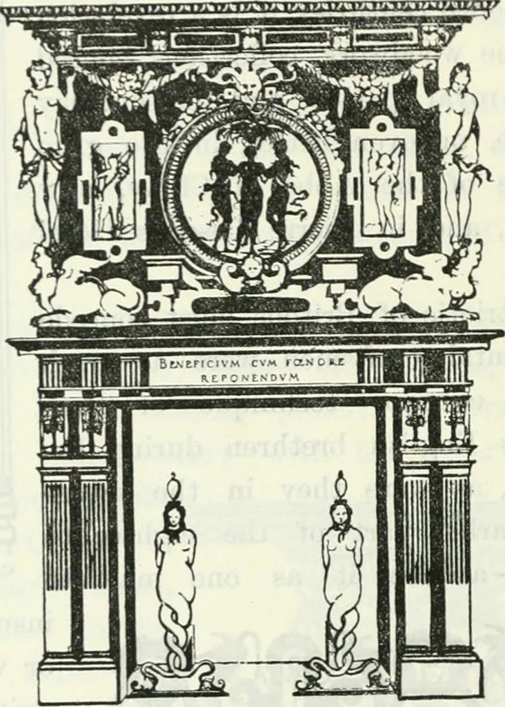 An illustration from The book of decorative furniture, its form, colour and history, 1910, leaf 223