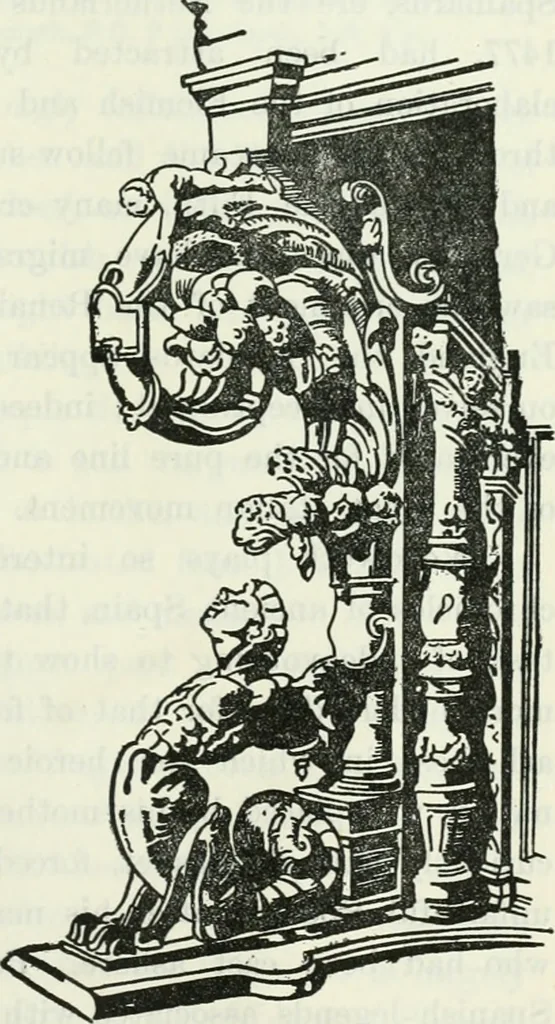 An illustration from The book of decorative furniture, its form, colour and history, 1910, leaf 224