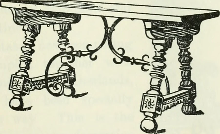 An illustration from The book of decorative furniture, its form, colour and history, 1910, leaf 240