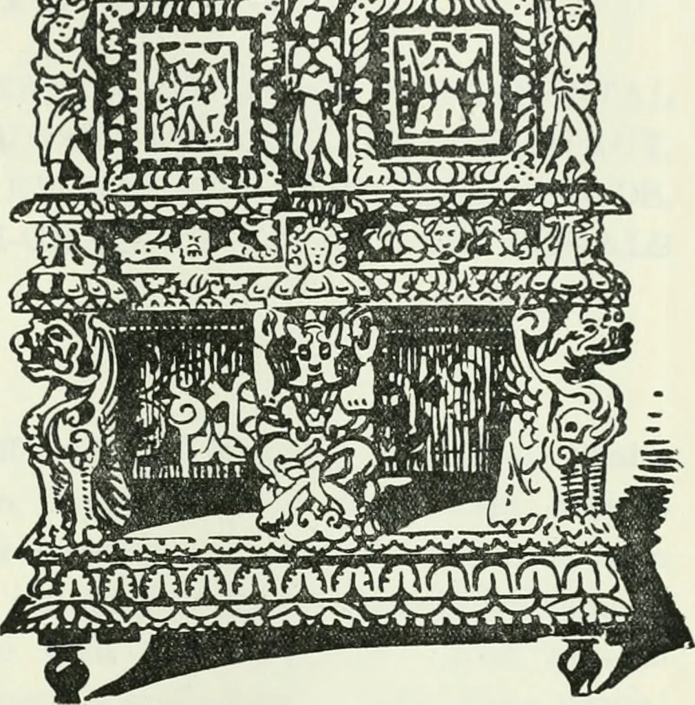 An illustration from The book of decorative furniture, its form, colour and history, 1910, leaf 252