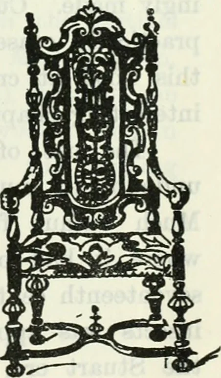 An illustration from The book of decorative furniture, its form, colour and history, 1910, leaf 288