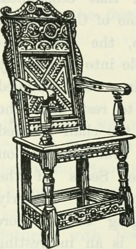 An illustration from The book of decorative furniture, its form, colour and history, 1910, leaf 296
