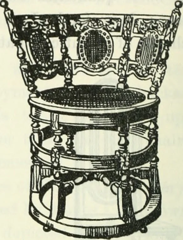 An illustration from The book of decorative furniture, its form, colour and history, 1910, leaf 297