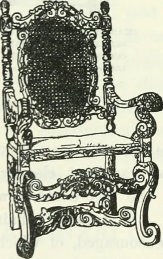 An illustration from The book of decorative furniture, its form, colour and history, 1910, leaf 297