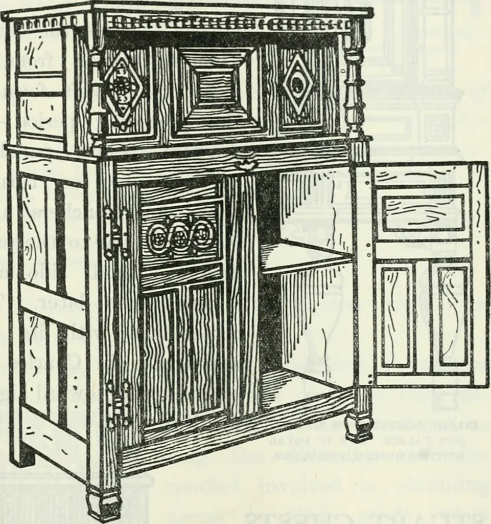 An illustration from The book of decorative furniture, its form, colour and history, 1910, leaf 310