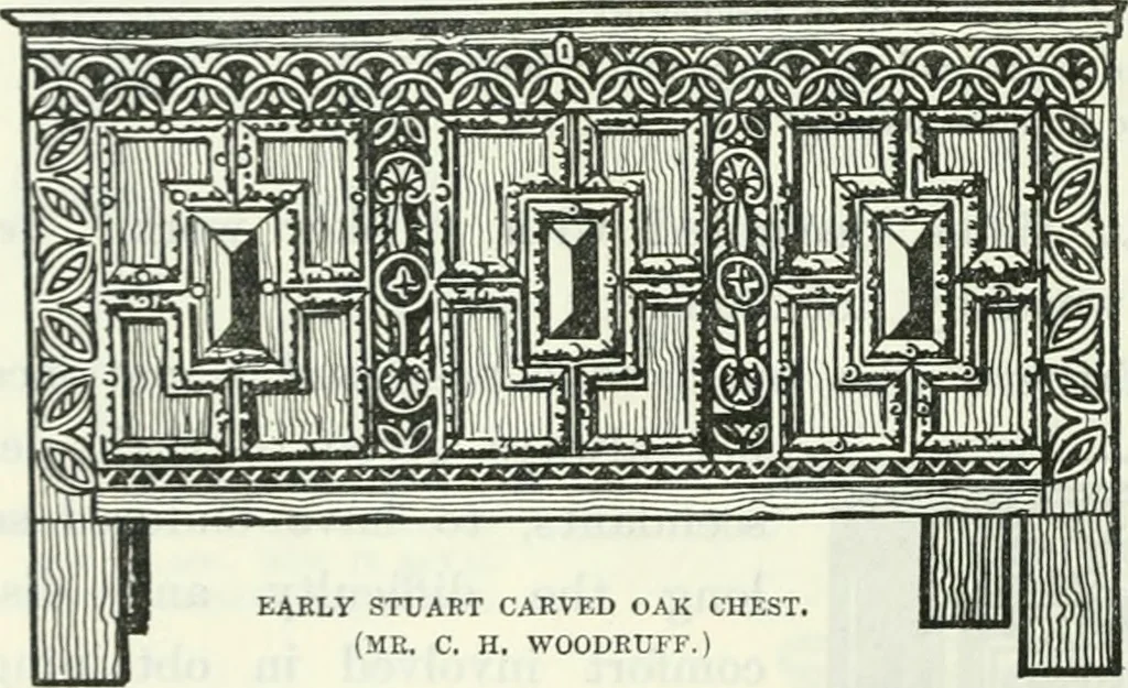 An illustration from The book of decorative furniture, its form, colour and history, 1910, leaf 313