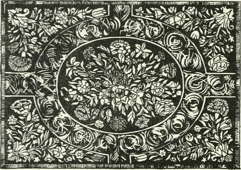 An illustration from The book of decorative furniture, its form, colour and history, 1910, leaf 325