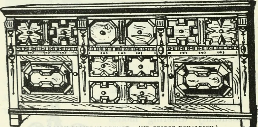 An illustration from The book of decorative furniture, its form, colour and history, 1910, leaf 327