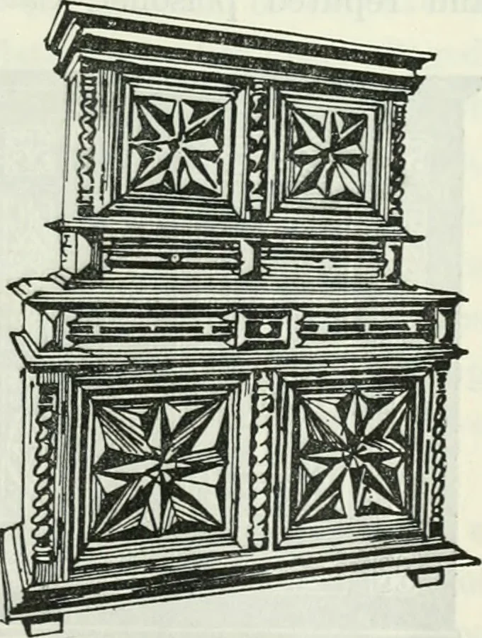 An illustration from The book of decorative furniture, its form, colour and history, 1910, leaf 330