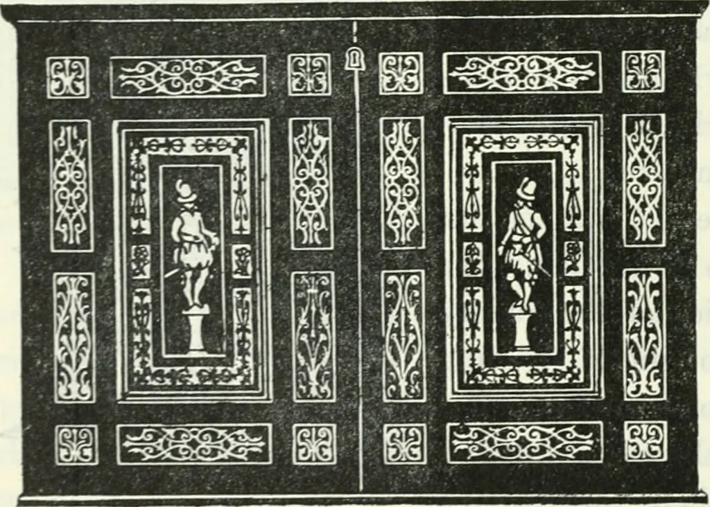 An illustration from The book of decorative furniture, its form, colour and history, 1910, leaf 331