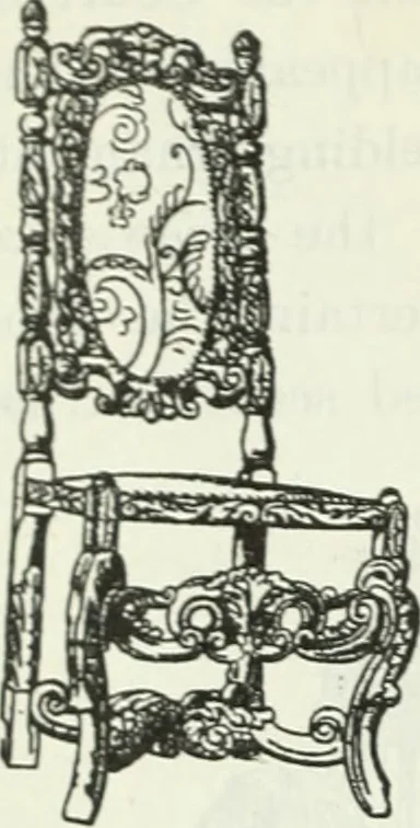 An illustration from The book of decorative furniture, its form, colour and history, 1910, leaf 337