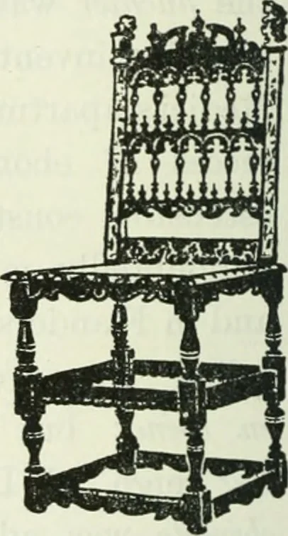 An illustration from The book of decorative furniture, its form, colour and history, 1910, leaf 337