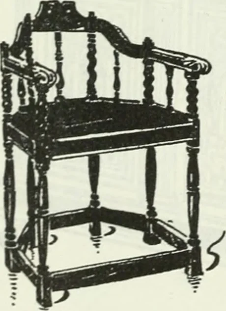 An illustration from The book of decorative furniture, its form, colour and history, 1910, leaf 337